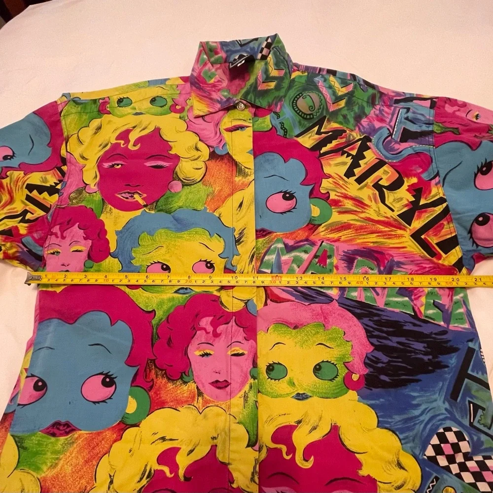 🎈HP🎈90’s Versace Jeans Couture Marilyn Monroe & Betty Boop Pop Art Top Small - Picture 8 of 12